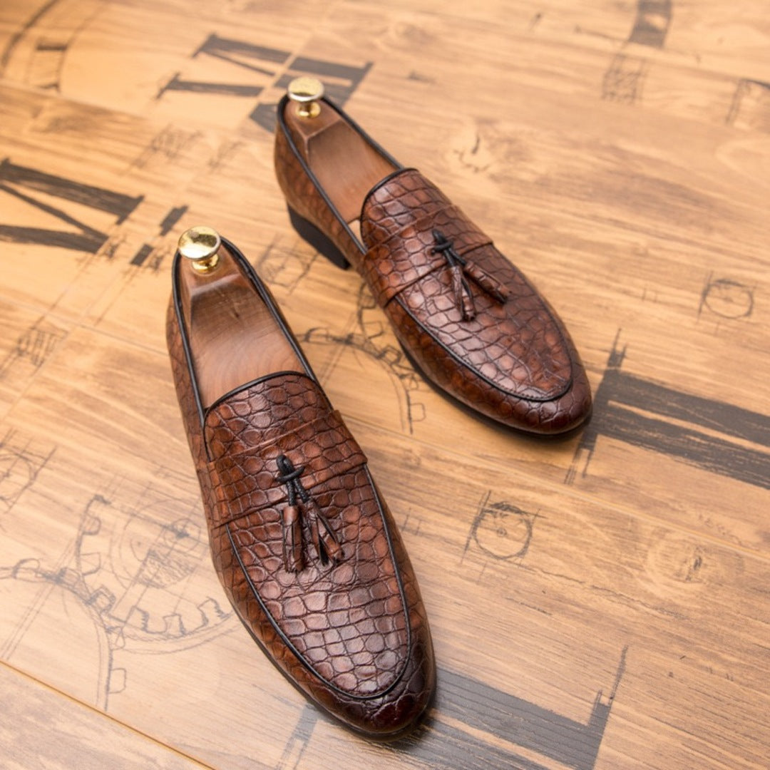 Marcell Crocodile Print Loafers