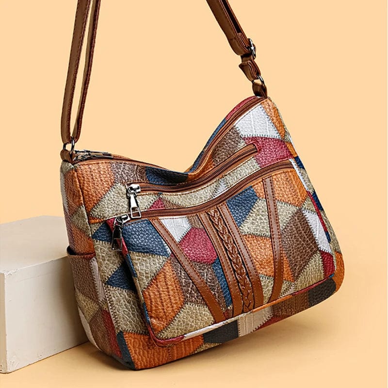 Solara | Bolso de mano de cuero mosaico