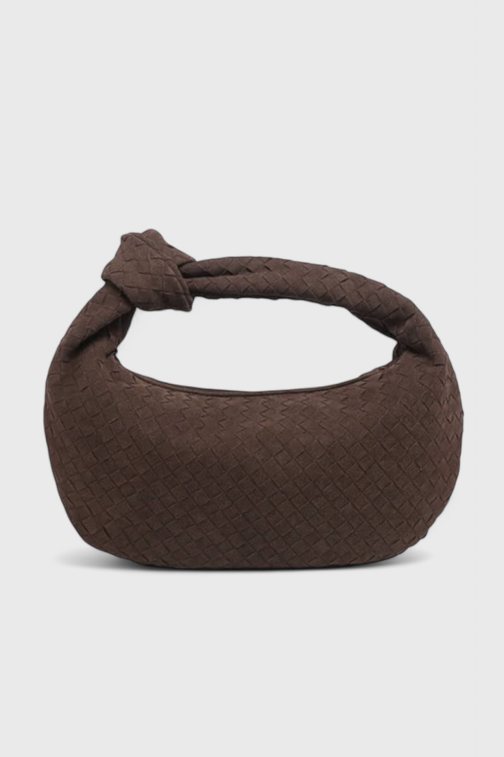 Lila Bolso Mediano Woven con Detalle de Nudo